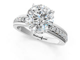 White gold Round Solitaire Diamond Ring with Channel Set Band and Six-Prong Setting_61