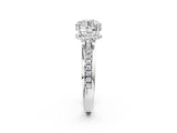 White gold Round Solitaire Diamond Ring with Channel Set Band and Six-Prong Setting_62