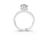 White gold Round Solitaire Diamond Ring with Channel Set Band and Six-Prong Setting_63