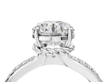 White gold Round Solitaire Diamond Ring with Channel Set Band and Six-Prong Setting_64