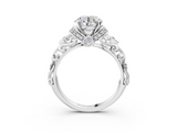 White gold Round Solitaire Diamond Ring with Filigree Band and Four-Prong Setting_80