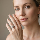White gold Round Solitaire Diamond Ring with Floral Prong Setting and Classic Band_17