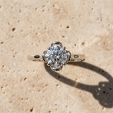 White gold Round Solitaire Diamond Ring with Floral Prong Setting and Classic Band_19