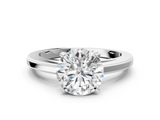 White gold Round Solitaire Diamond Ring with Four-Prong Setting and Classic Band_4