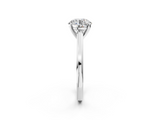 White gold Round Solitaire Diamond Ring with Four-Prong Setting and Classic Band_6