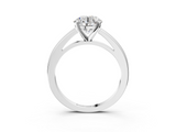 White gold Round Solitaire Diamond Ring with Four-Prong Setting and Classic Band_7
