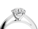 White gold Round Solitaire Diamond Ring with Four-Prong Setting and Classic Band_8