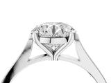 White gold Round Solitaire Diamond Ring with Four-Prong Setting and Tapered Band 4