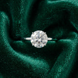 White gold Round Solitaire Diamond Ring with Four-Prong Setting on a Plain Band_15