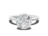 White gold Round Solitaire Diamond Ring with Four-Prong Setting on a Plain Band_37