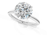 White gold Round Solitaire Diamond Ring with Four-Prong Setting on a Plain Band_38