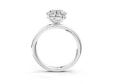 White gold Round Solitaire Diamond Ring with Four-Prong Setting on a Plain Band_40