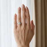 White gold Round Solitaire Diamond Ring with Marquise Side Stones and Prong Setting on a Split Shank Band_27