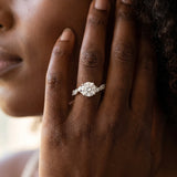 White gold Round Solitaire Diamond Ring with Marquise Side Stones and Prong Setting on a Split Shank Band_29