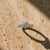 White gold Round Solitaire Diamond Ring with Marquise Side Stones and Prong Setting on a Split Shank Band_30