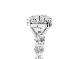 White gold Round Solitaire Diamond Ring with Pave Band and Four-Prong Setting_253