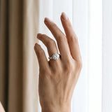 White gold Round Solitaire Diamond Ring with Pave Band and Six-Prong Setting_12