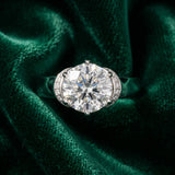 White gold Round Solitaire Diamond Ring with Pave Band and Six-Prong Setting_15
