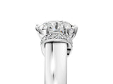 White gold Round Solitaire Diamond Ring with Pave Band and Six-Prong Setting_56