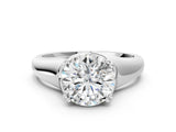 White gold Round Solitaire Diamond Ring with Six-Prong Cathedral Setting_51