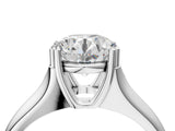 White gold Round Solitaire Diamond Ring with Six-Prong Cathedral Setting_55