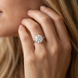 White gold Round Solitaire Diamond Ring with Six-Prong Setting and Tapered Band_14