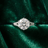 White gold Round Solitaire Diamond Ring with Six-Prong Setting and Tapered Band_15