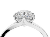 White gold Round Solitaire Diamond Ring with Six-Prong Setting and Tapered Band_55