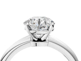 White gold Round Solitaire Diamond Ring with Six-Prong Setting on a Classic Band 4