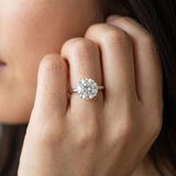White gold Round Solitaire Diamond Ring with Split Shank and Four-Prong Setting_14