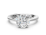 White gold Round Solitaire Diamond Ring with Split Shank and Four-Prong Setting_32