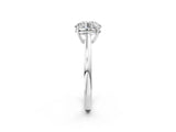 White gold Round Solitaire Diamond Ring with Split Shank and Four-Prong Setting_34