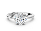 White gold Round Solitaire Diamond Ring with Split Shank and Four-Prong Setting_38