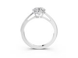 White gold Round Solitaire Diamond Ring with Split Shank and Four-Prong Setting_41