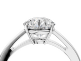 White gold Round Solitaire Diamond Ring with Split Shank and Four-Prong Setting_42