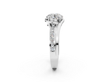 White gold Round Solitaire Diamond Ring with Split Shank and Prong Setting_139