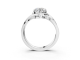 White gold Round Solitaire Diamond Ring with Split Shank and Prong Setting_140