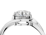 White gold Round Solitaire Diamond Ring with Split Shank and Prong Setting_156