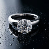 White gold Round Solitaire Diamond Ring with Tapered Band and Four-Prong Setting_15