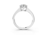 White gold Round Solitaire Diamond Ring with Tapered Band and Four-Prong Setting_69