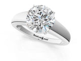 White gold Round Solitaire Diamond Ring with Tapered Band and Four-Prong Setting_69