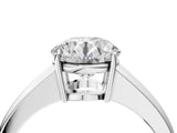 White gold Round Solitaire Diamond Ring with Tapered Band and Four-Prong Setting_72