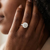 White gold Round Solitaire Diamond Ring with Thin Band and Four-Prong Setting_14