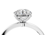 White gold Round Solitaire Diamond Ring with Thin Band and Four-Prong Setting_25