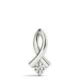 White gold Round Solitaire Diamond Twist Pendant 1