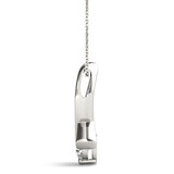 White gold Round Solitaire Diamond Twist Pendant 2