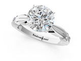 White gold Round Solitaire Diamond Twisted Band with Four-Prong Setting_117