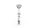 White gold Round Solitaire Diamond Twisted Band with Four-Prong Setting_119