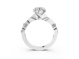 White gold Round Solitaire Diamond Twisted Band with Four-Prong Setting_120