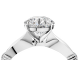 White gold Round Solitaire Diamond Twisted Band with Four-Prong Setting_121